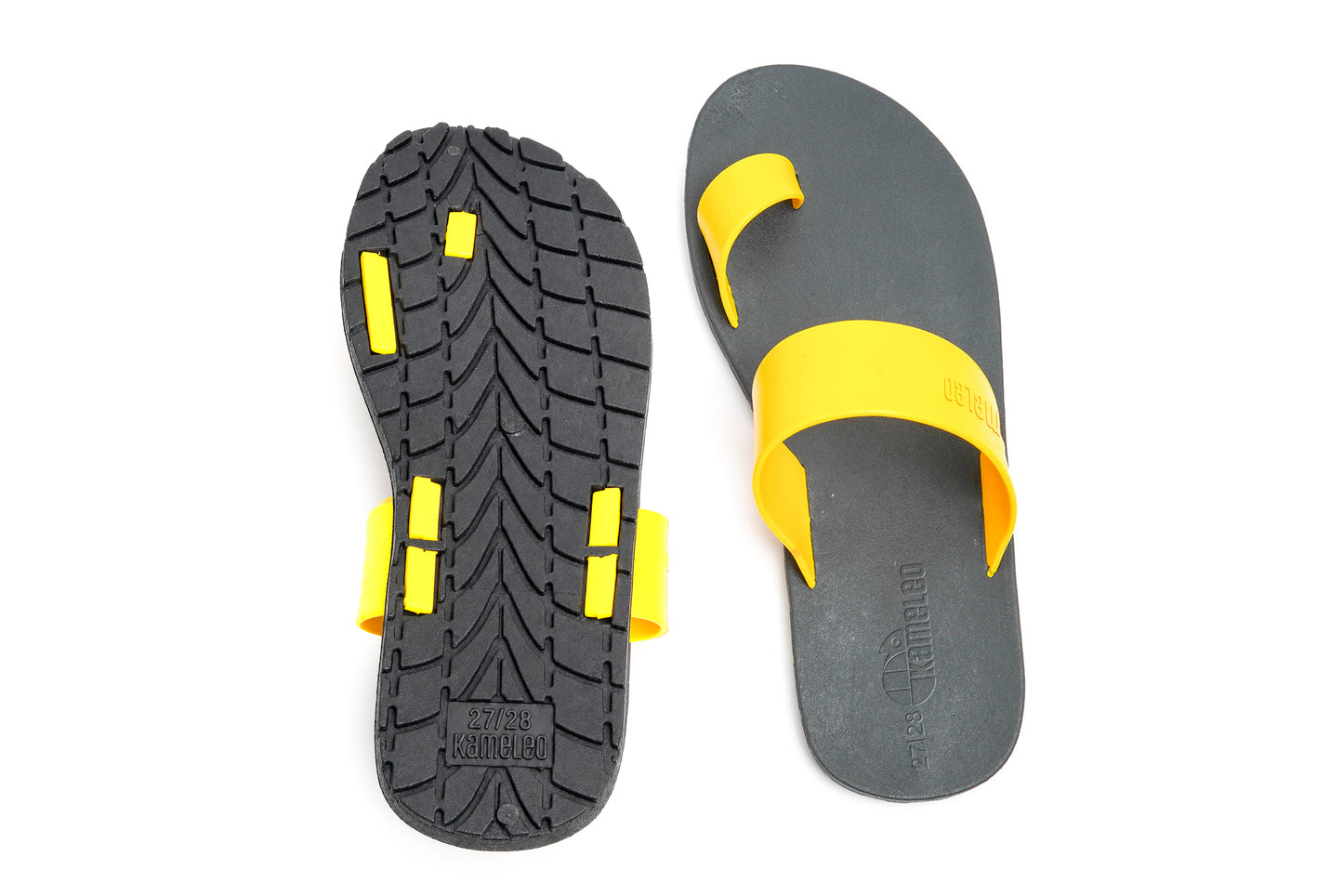 Pop Thumb Kids Black Sole Yellow Strap
