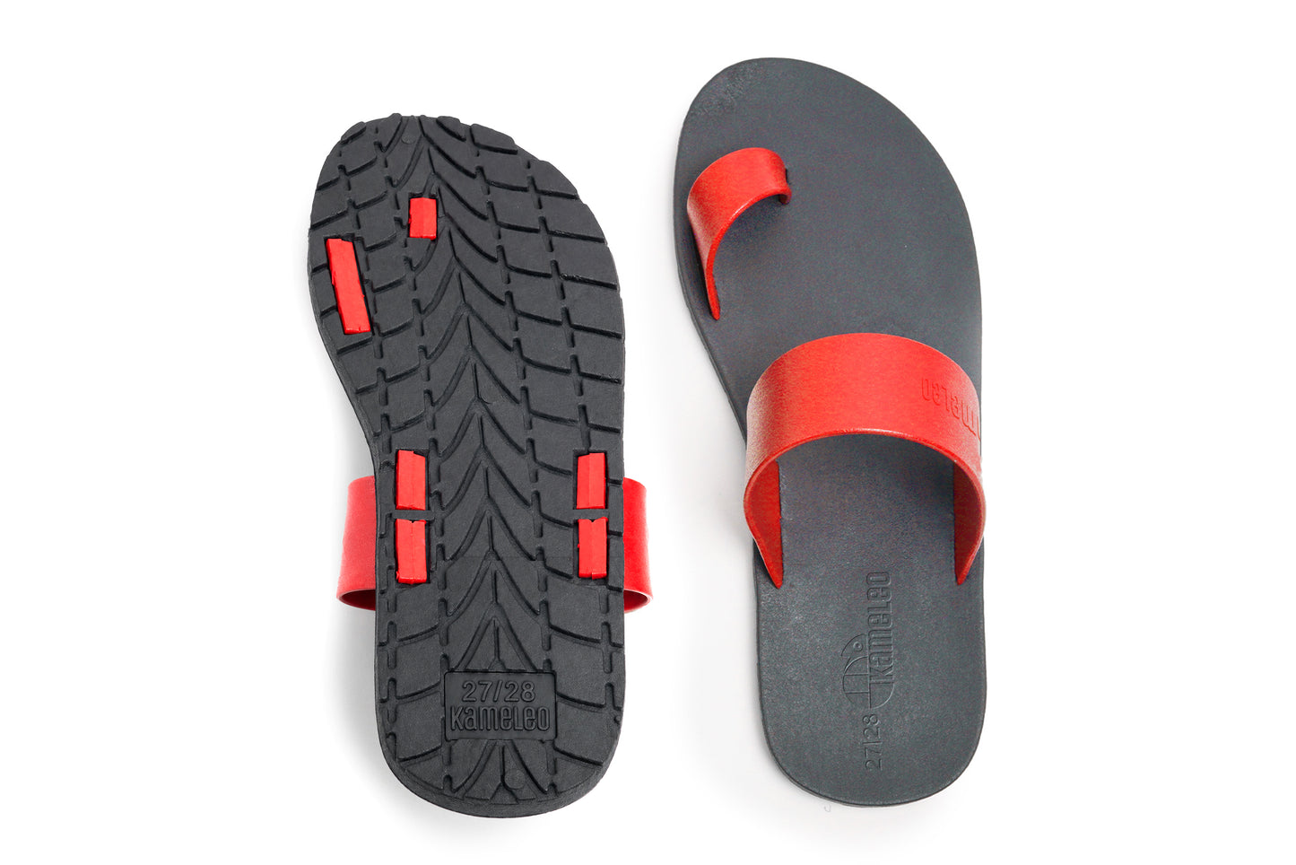 Pop Thumb Kids Black Sole Red Strap
