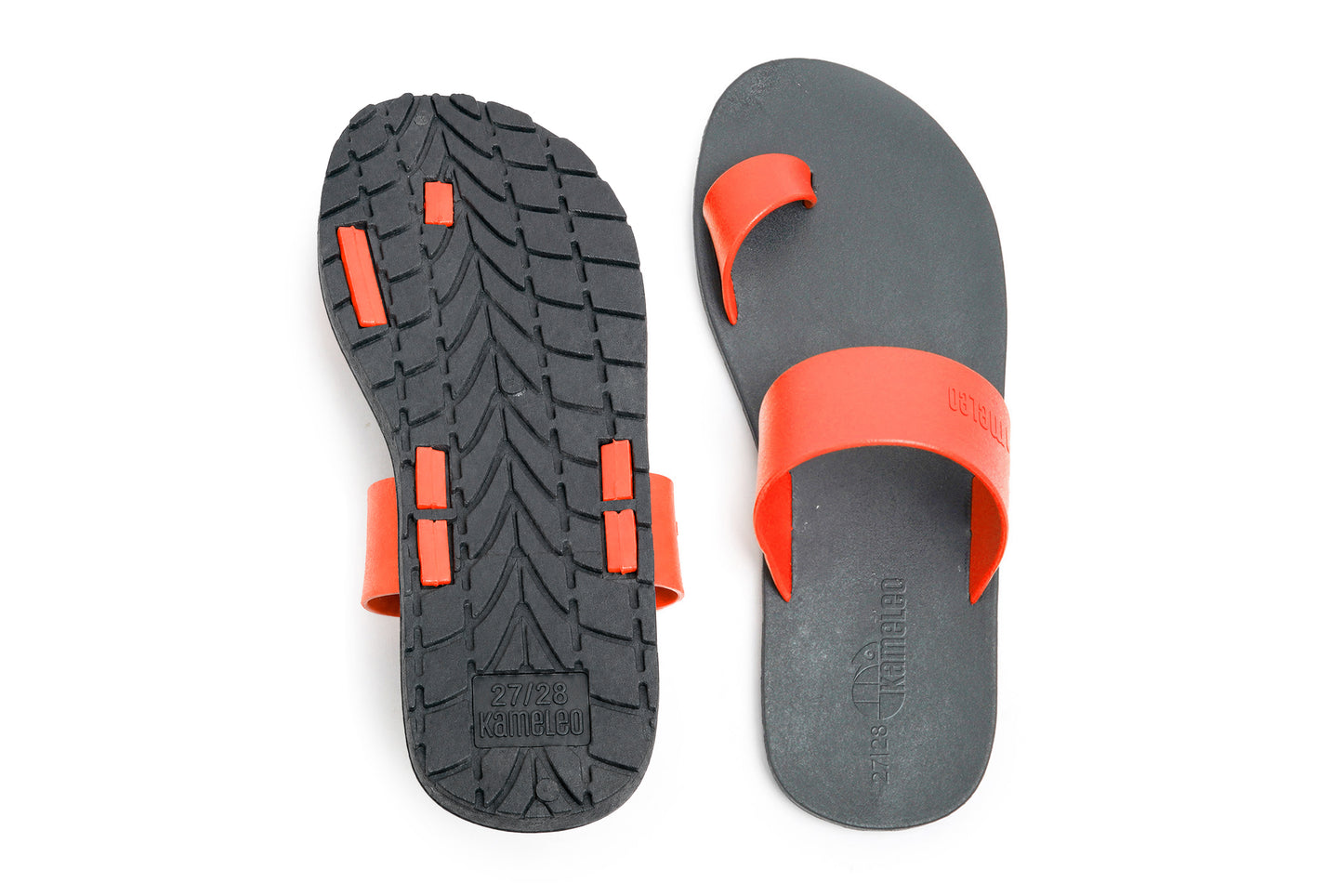 Pop Thumb Kids Black Sole Orange Strap