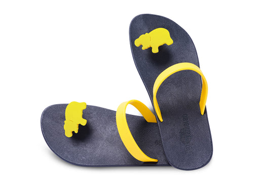 Poppi Hippo Black Sole Yellow Strap
