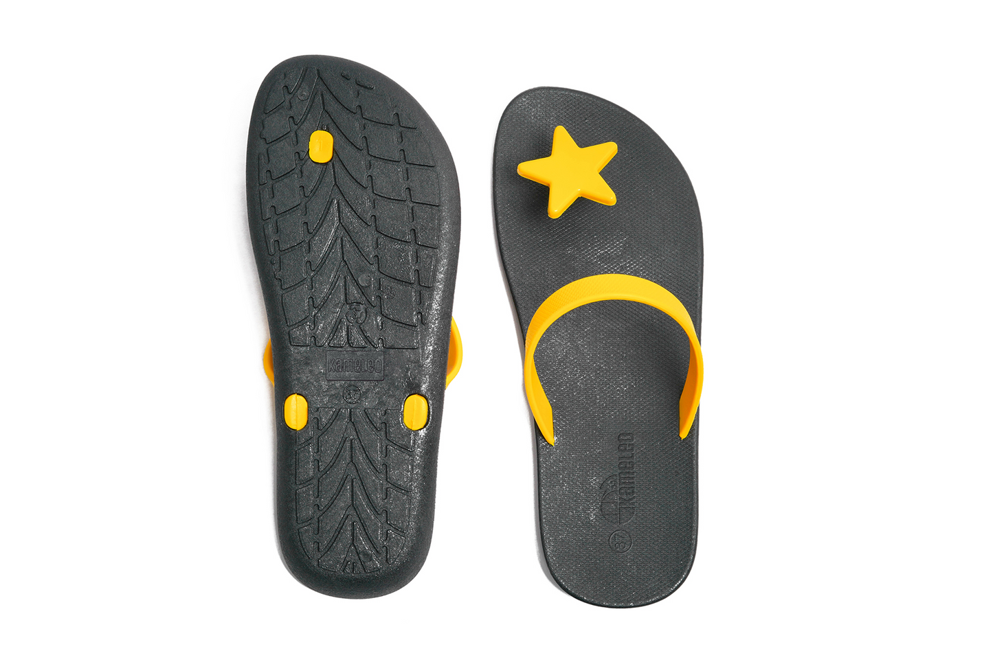 Poppi Star Black Sole Yellow Strap