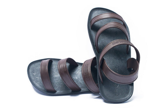 Twin Plus Kids Black Sole Brown Strap