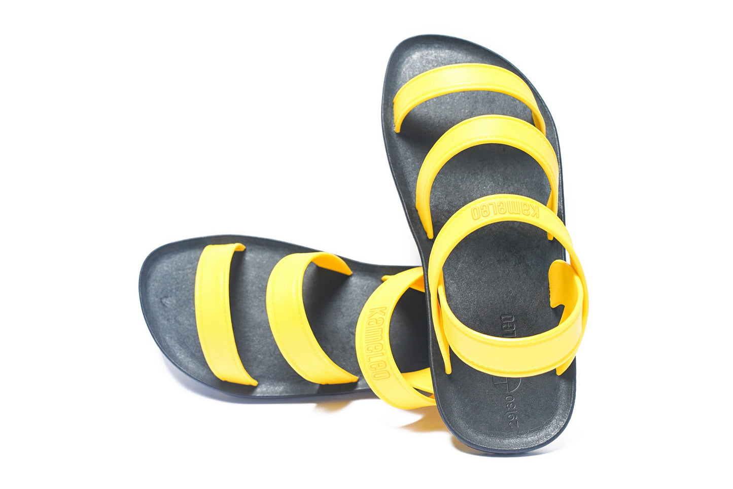 Twin Plus Kids Black Sole Yellow Strap