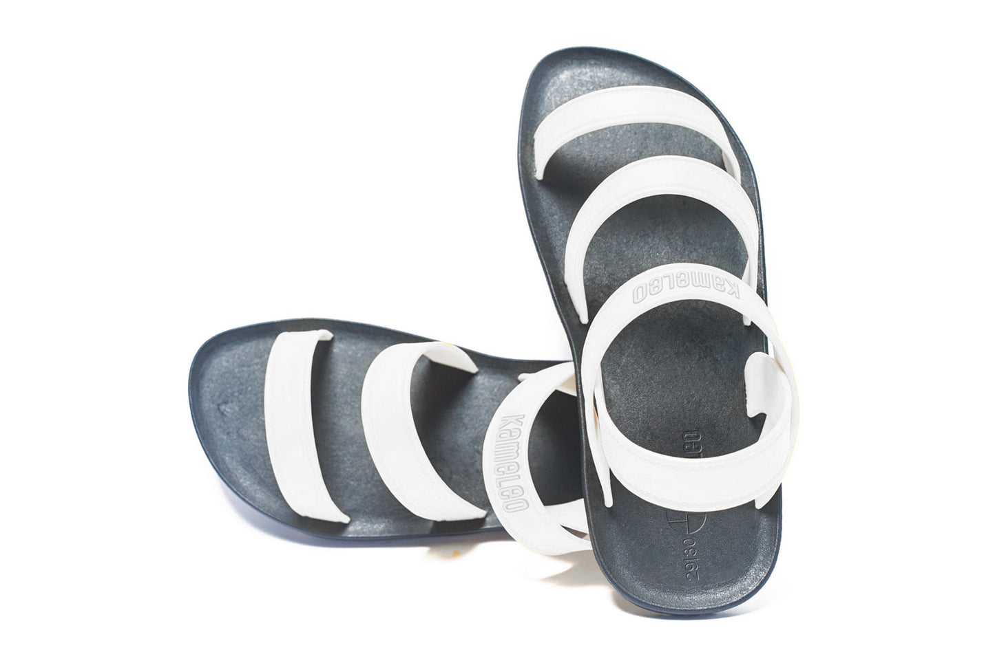 Twin Plus Kids Black Sole White Strap
