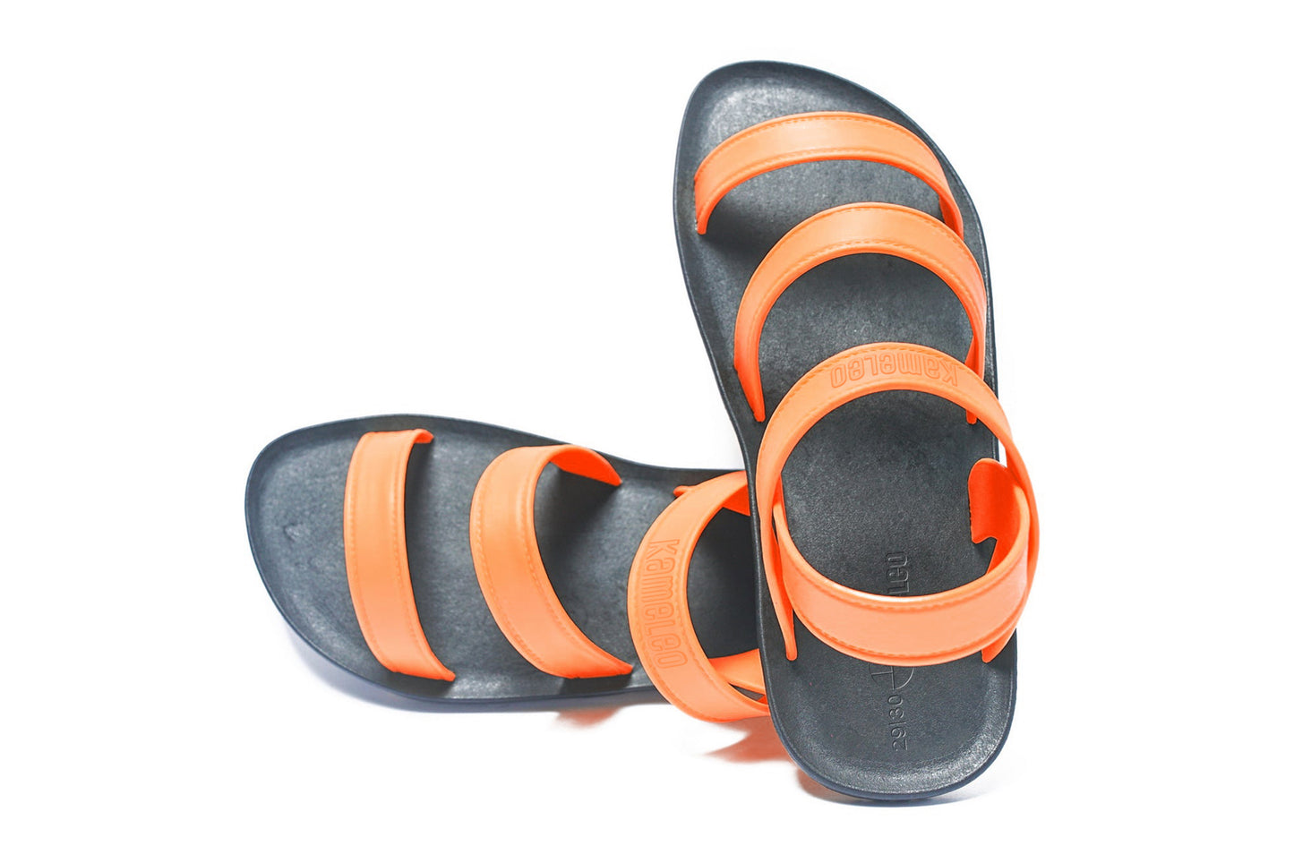 Twin Plus Kids Black Sole Orange Strap