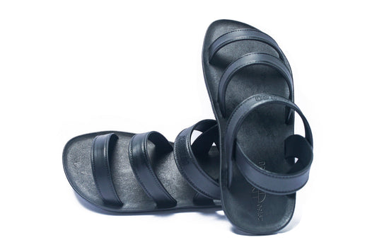 Twin Plus Kids Black Sole Black Strap