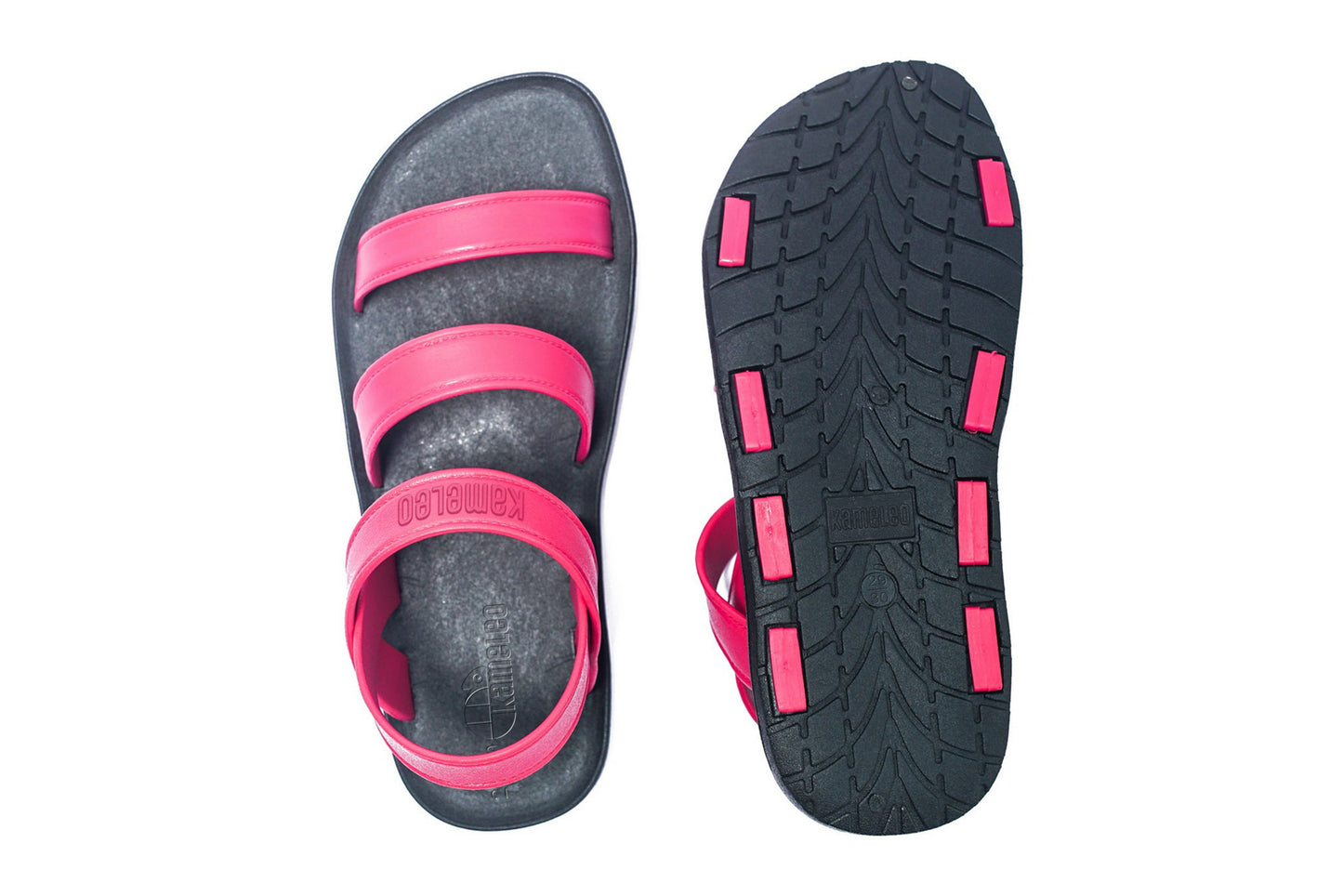 Twin Plus Kids Black Sole Pink Strap
