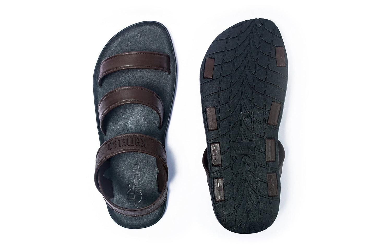 Twin Plus Kids Black Sole Brown Strap