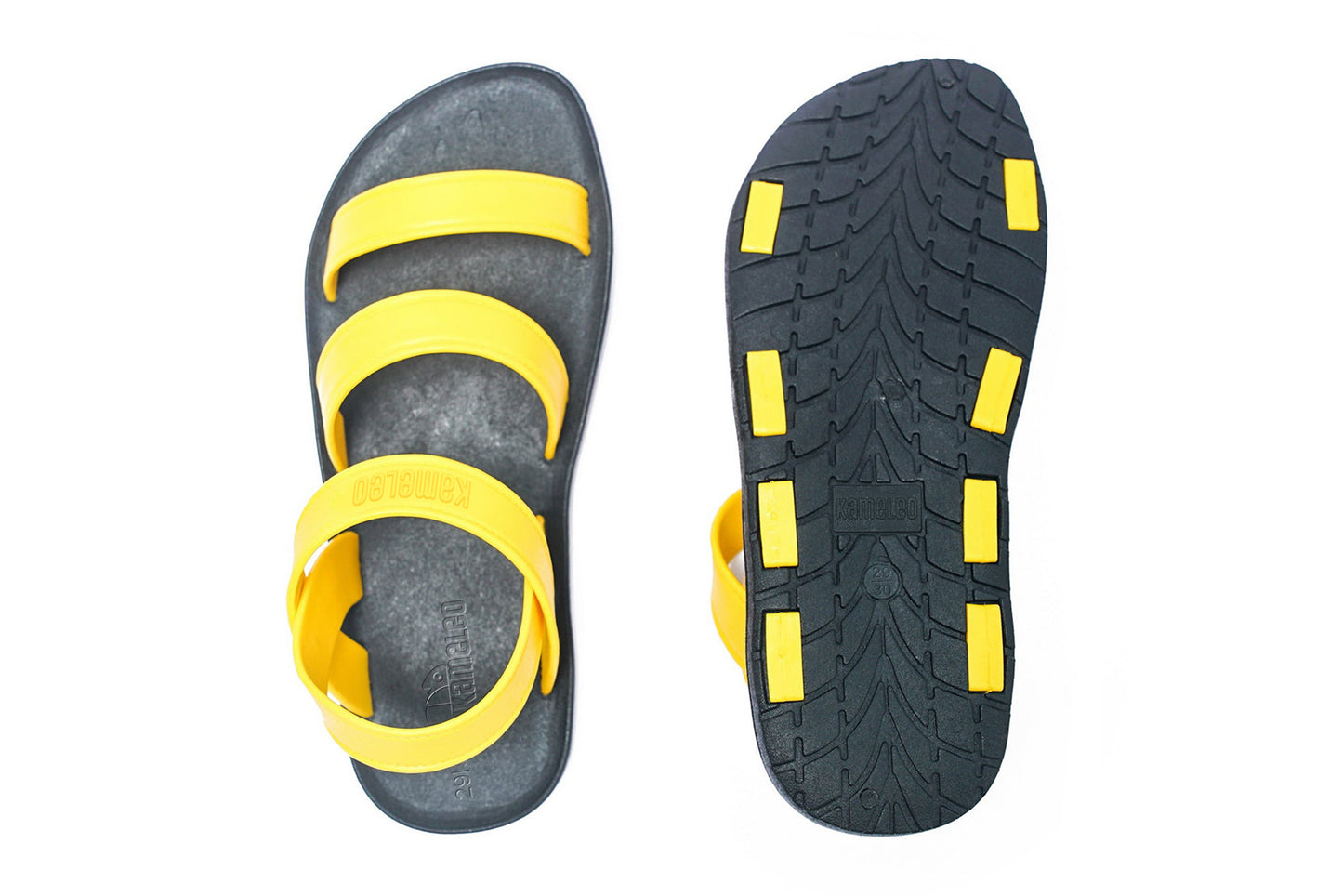 Twin Plus Kids Black Sole Yellow Strap
