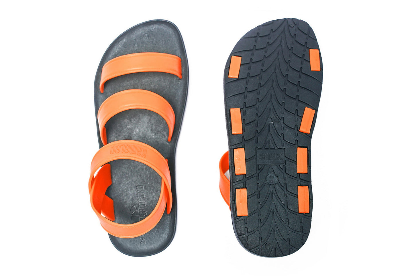 Twin Plus Kids Black Sole Orange Strap