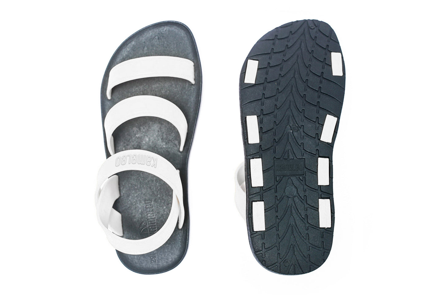Twin Plus Kids Black Sole White Strap