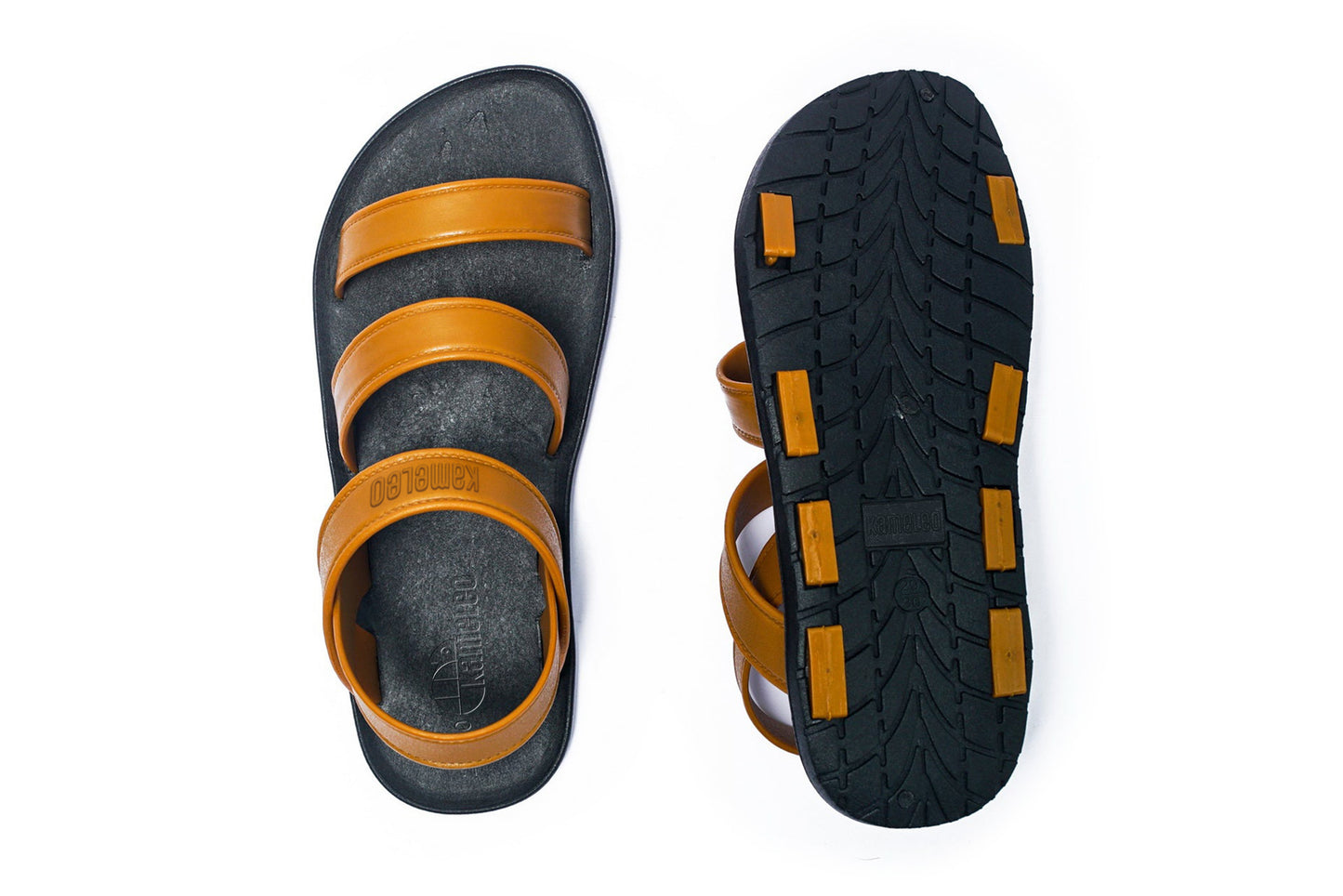 Twin Plus Kids Black Sole Caramel Strap