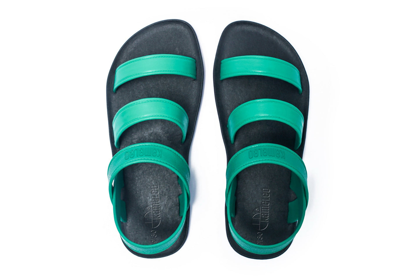 Twin Plus Kids Black Sole Green Strap