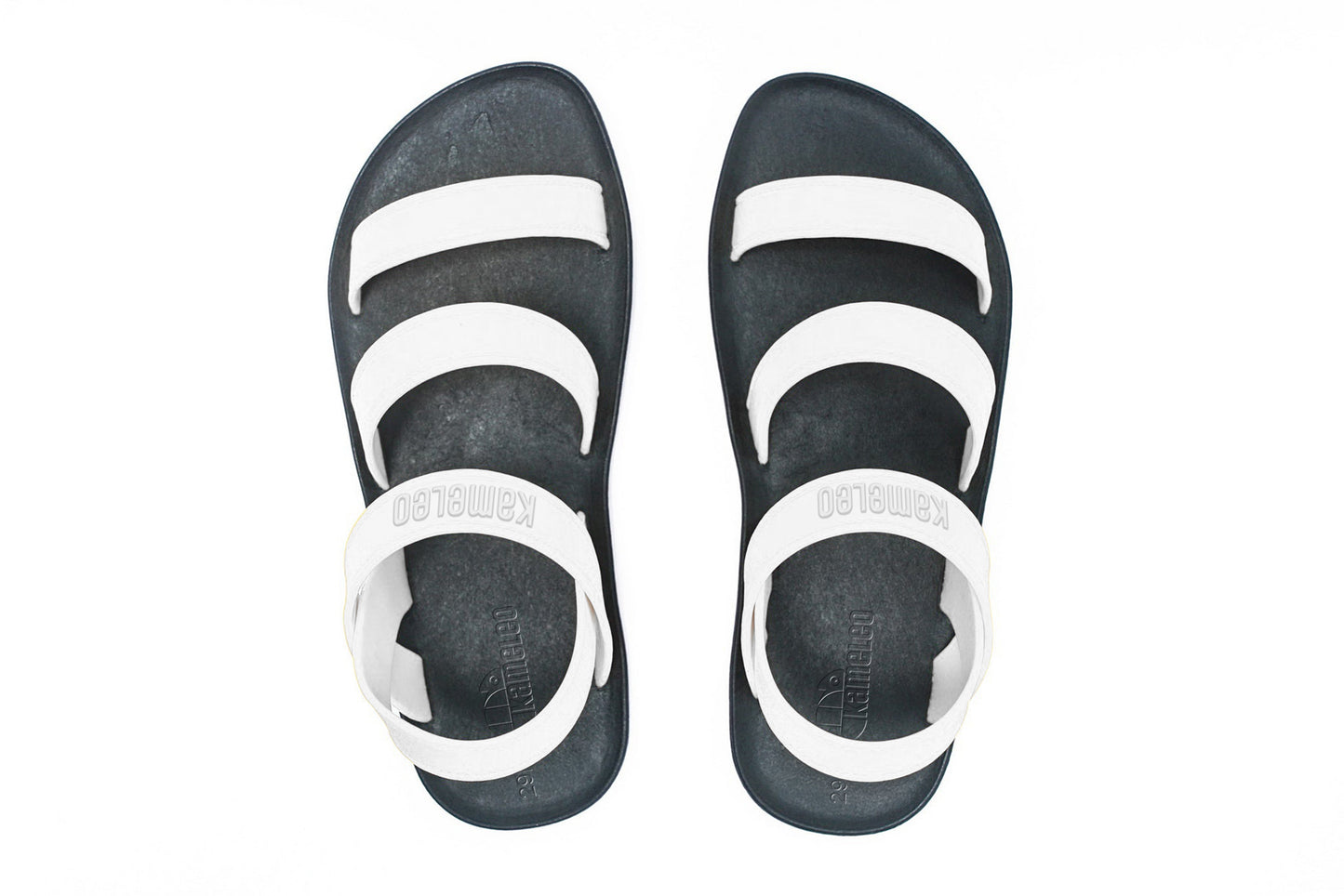 Twin Plus Kids Black Sole White Strap