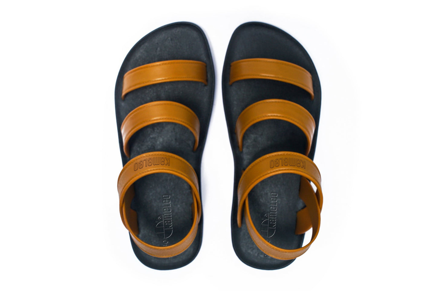 Twin Plus Kids Black Sole Caramel Strap