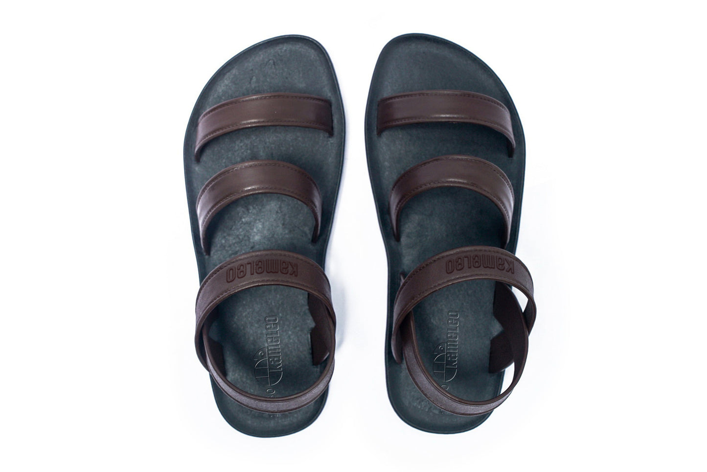 Twin Plus Kids Black Sole Brown Strap