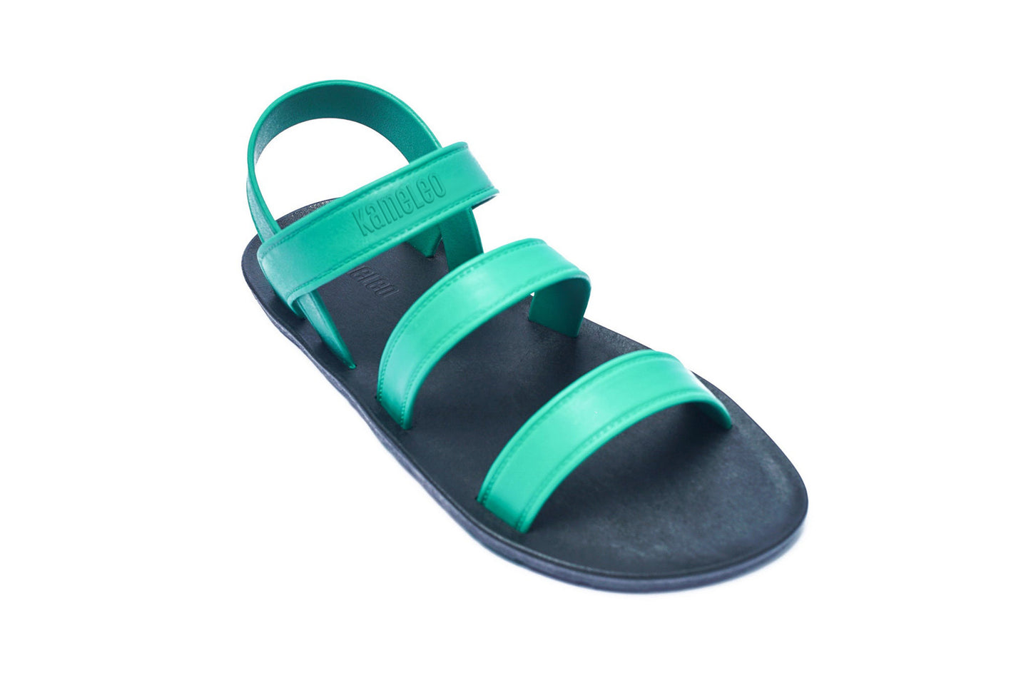 Twin Plus Kids Black Sole Green Strap