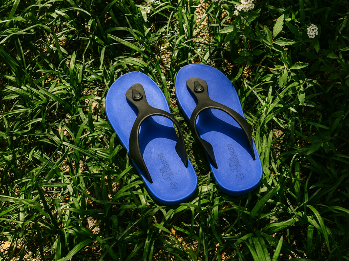 Candy Blue Sole Black Strap