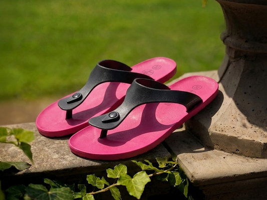 Candy Pink Sole Black Strap
