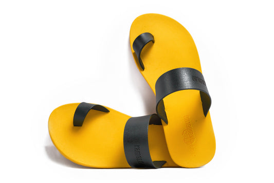 Pop Thumb Kids Yellow Sole Black Strap