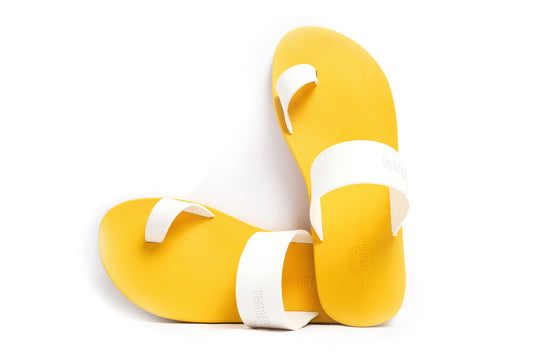 Pop Thumb Kids Yellow Sole White Strap