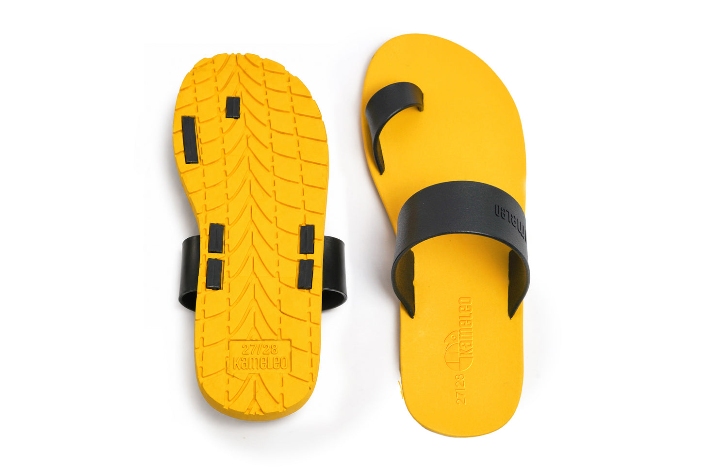 Pop Thumb Kids Yellow Sole Black Strap