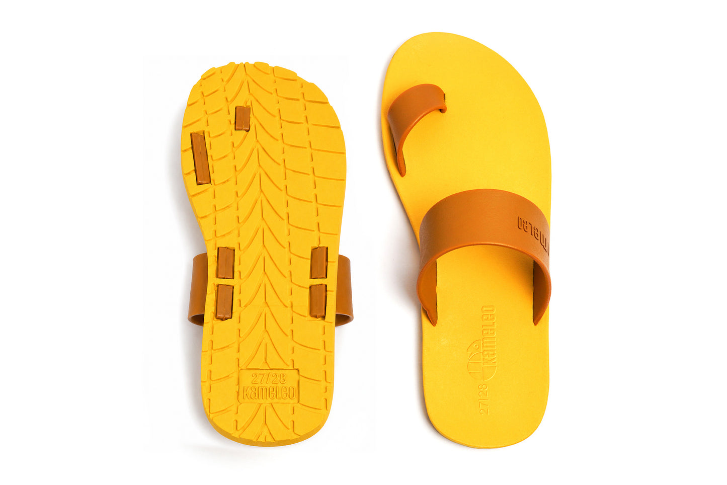 Pop Thumb Kids Yellow Sole Caramel Strap