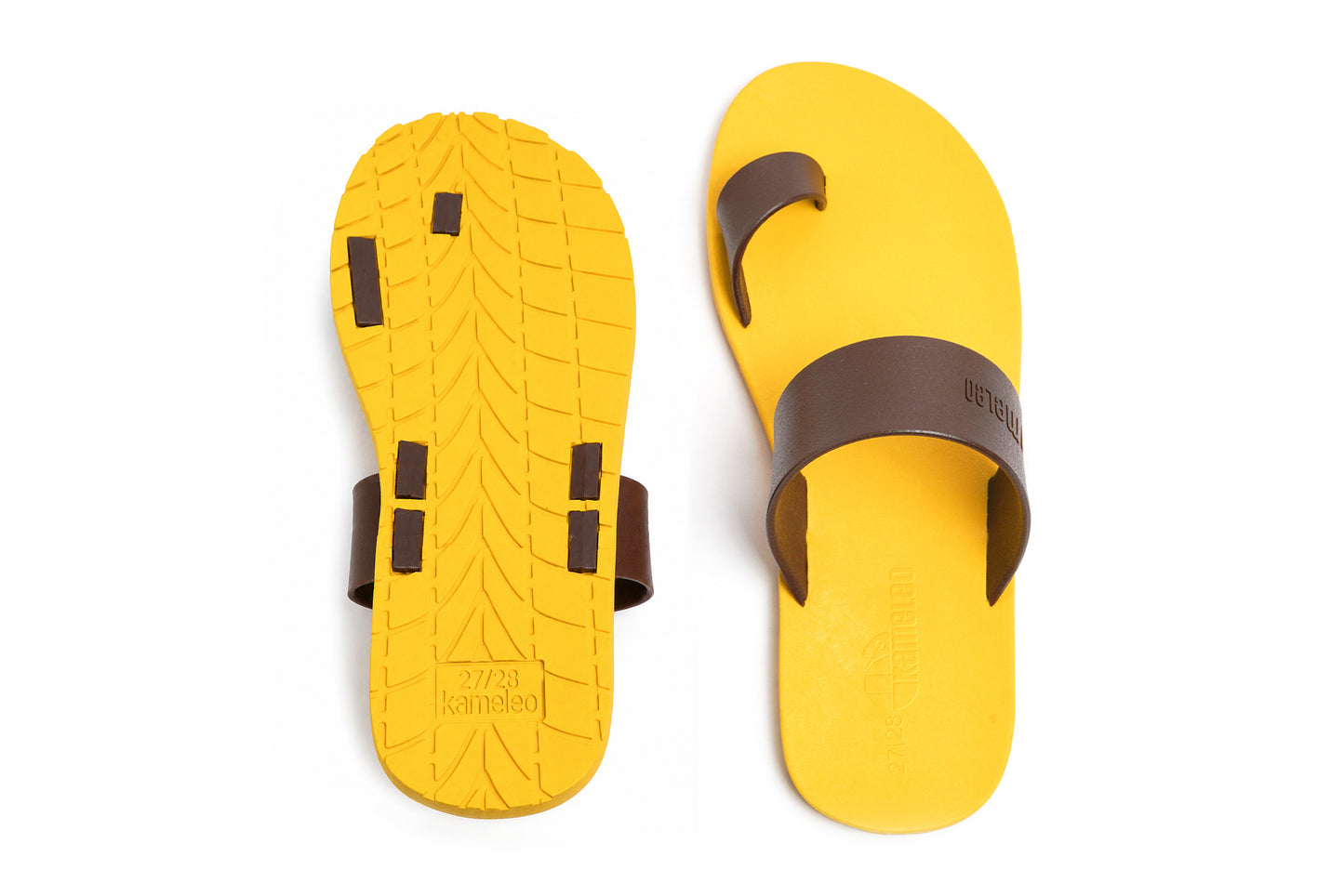 Pop Thumb Kids Yellow Sole Brown Strap
