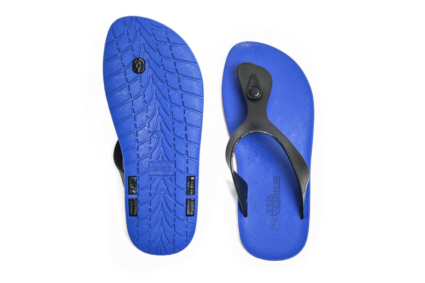 Candy Blue Sole Black Strap