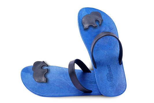 Poppi Ellie Blue Sole Black Strap