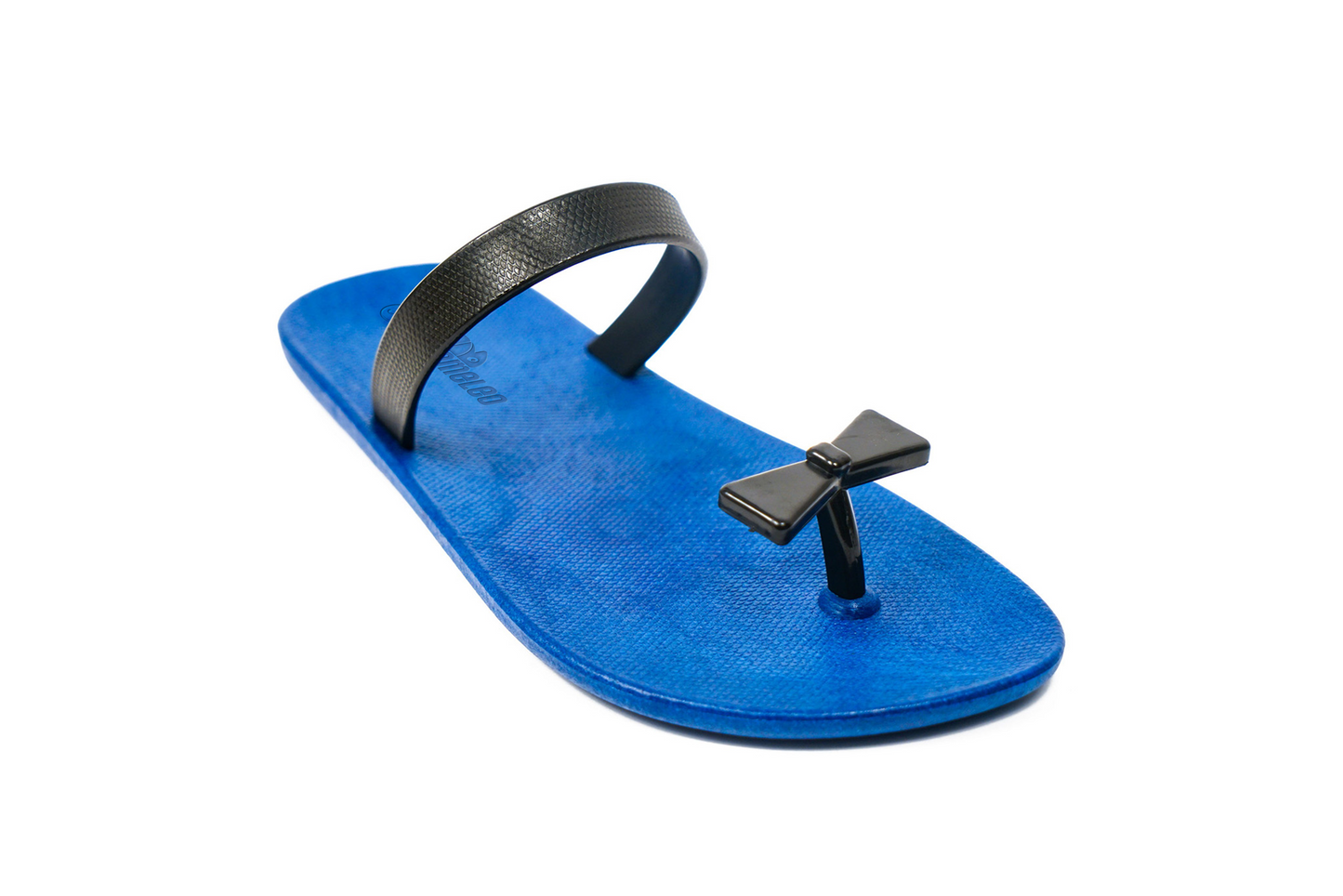 Poppi Bow Blue Sole Black Strap