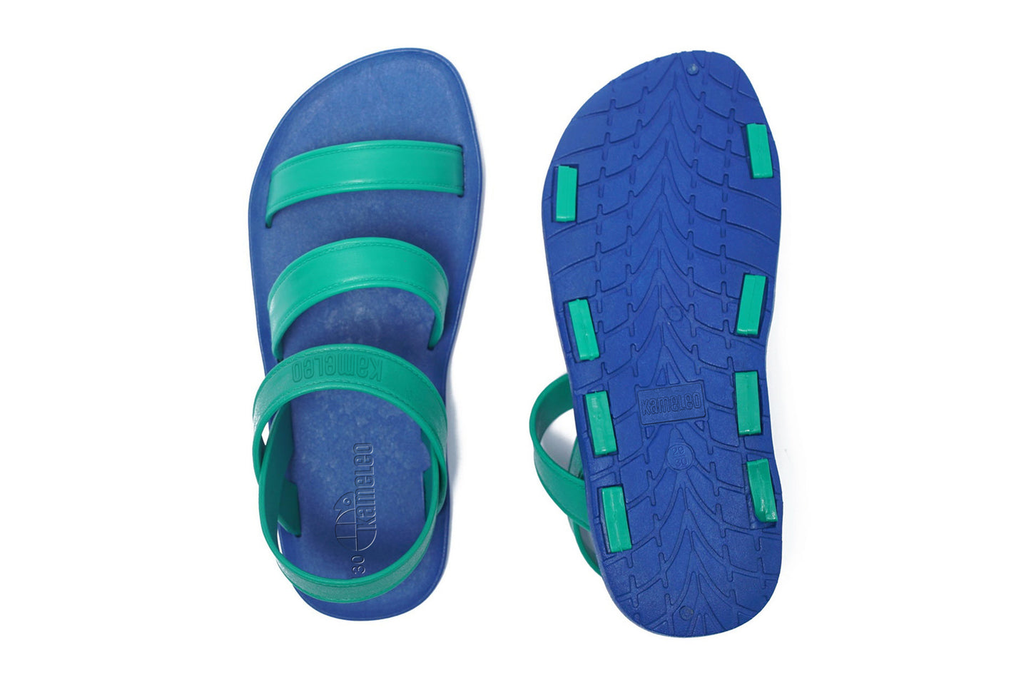 Twin Plus Kids Blue Sole Green Strap