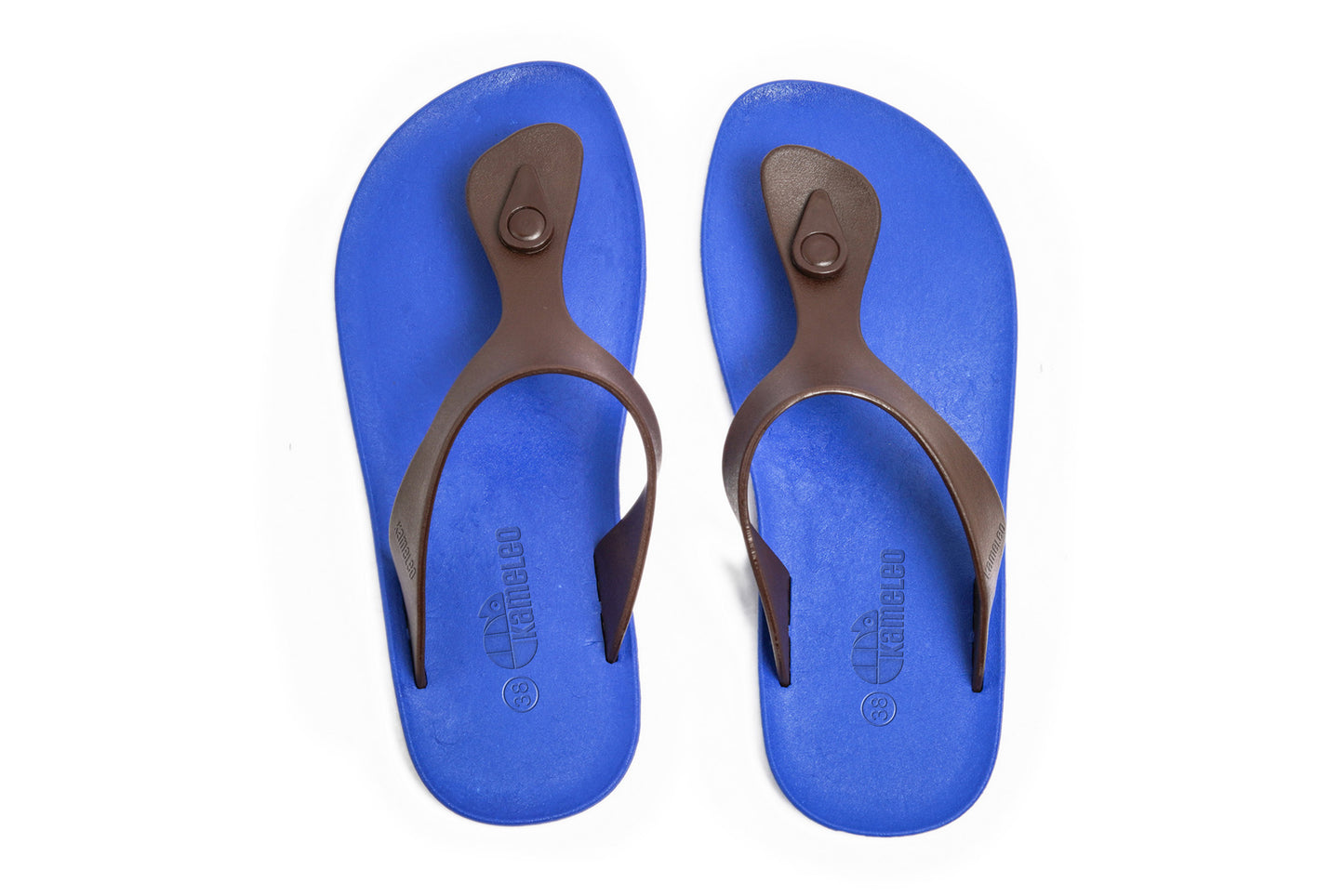 Candy Blue Sole Brown Strap