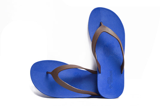 Flippy Blue Sole Brown Strap