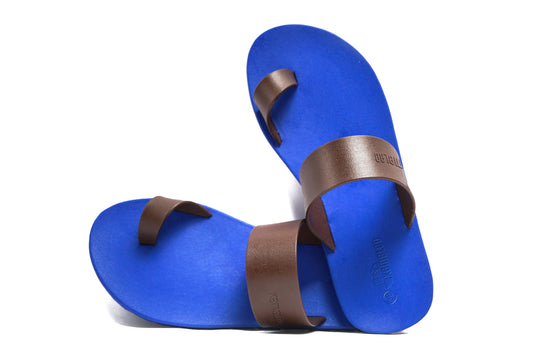 Pop Thumb Blue Sole Brown Strap