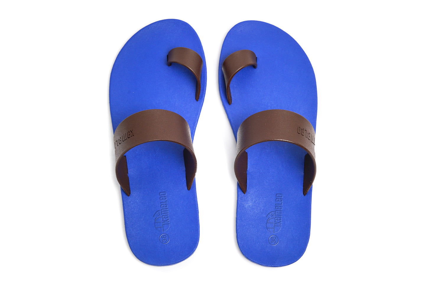 Pop Thumb Blue Sole Brown Strap