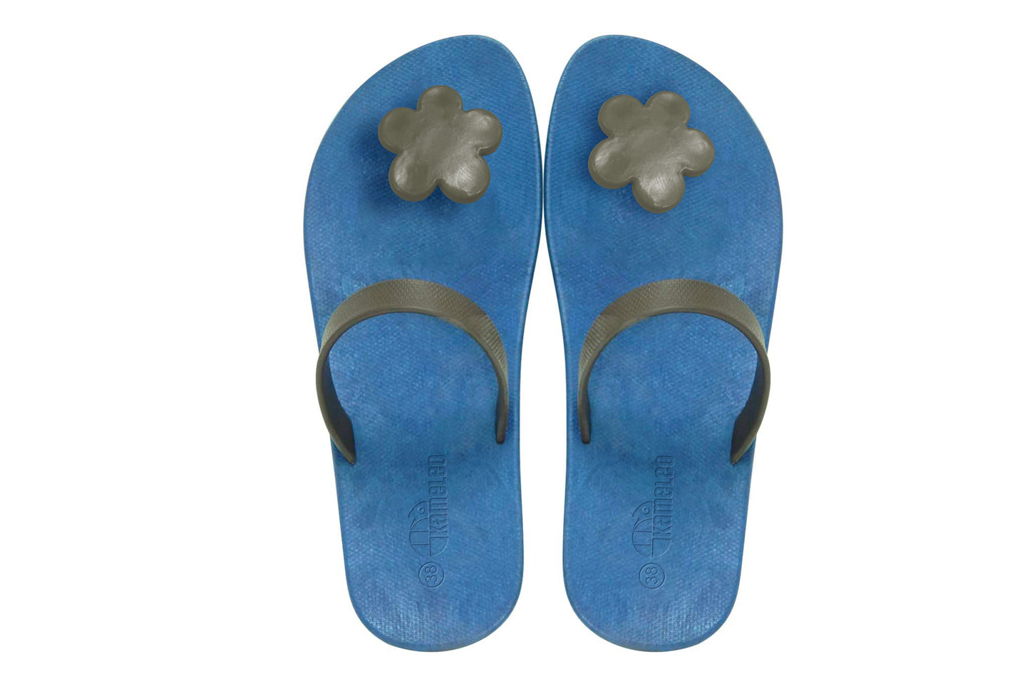 Poppi Flora Blue Sole Brown Strap