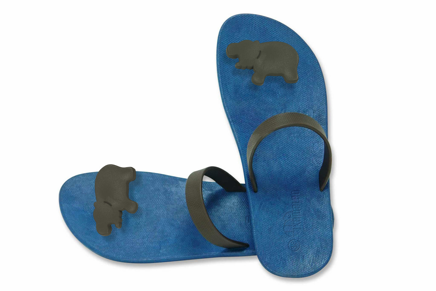 Poppi Hippo Blue Sole Brown Strap
