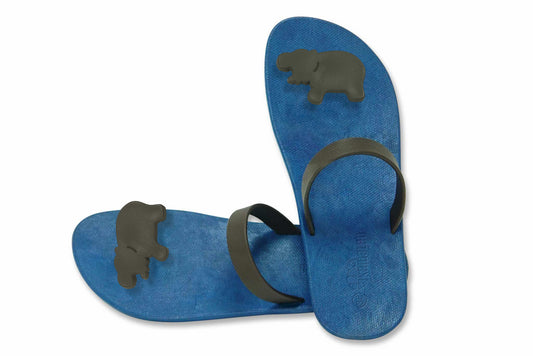 Poppi Hippo Blue Sole Brown Strap