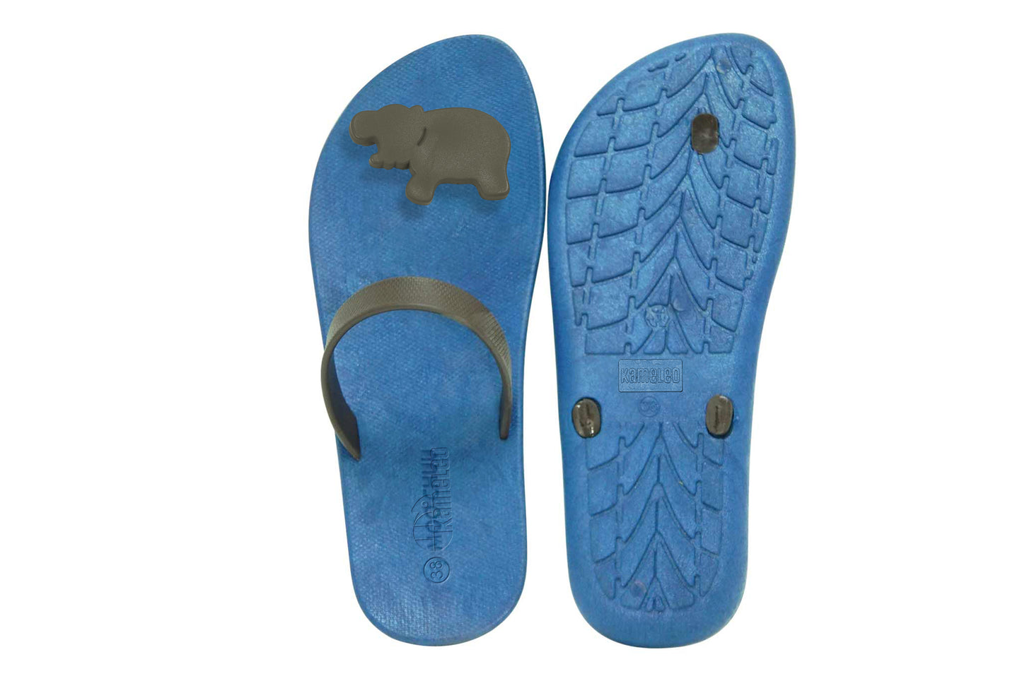 Poppi Hippo Blue Sole Brown Strap