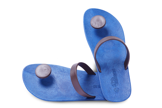 Poppi Dot Blue Sole Brown Strap