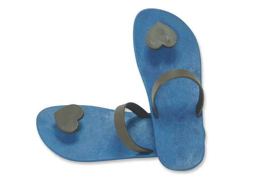 Poppi Heart Blue Sole Brown Strap