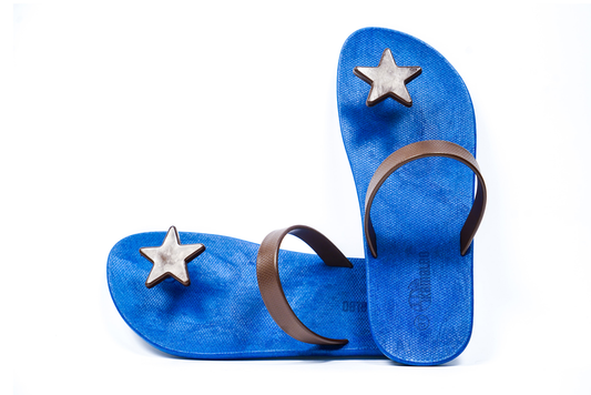 Poppi Star Blue Sole Brown Strap