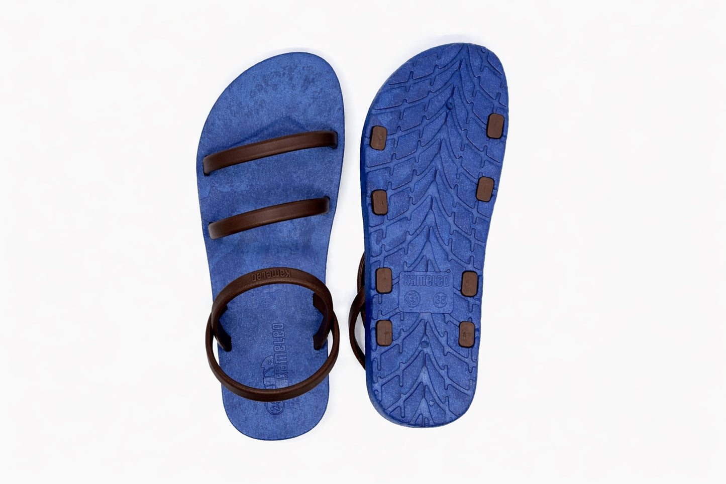 Twin Slim Blue Sole Brown Strap