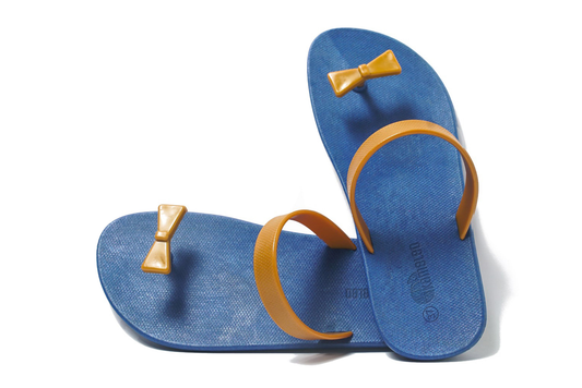 Poppi Bow Blue Sole Caramel Strap