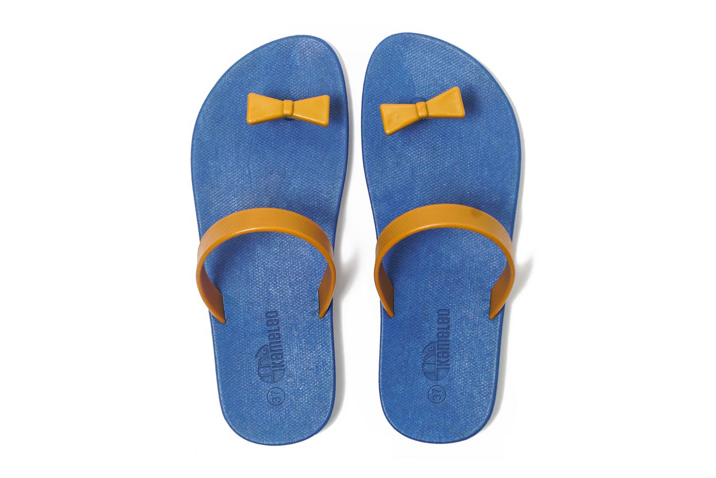 Poppi Bow Blue Sole Caramel Strap