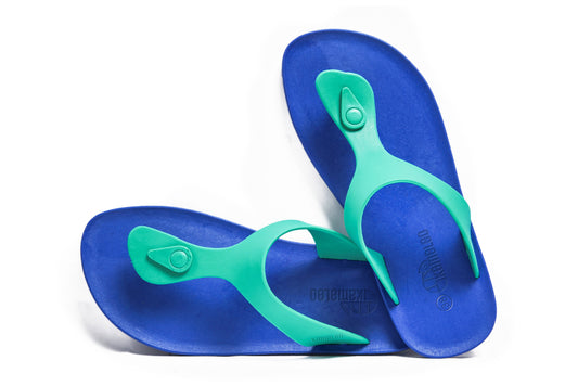 Candy Blue Sole Green Strap