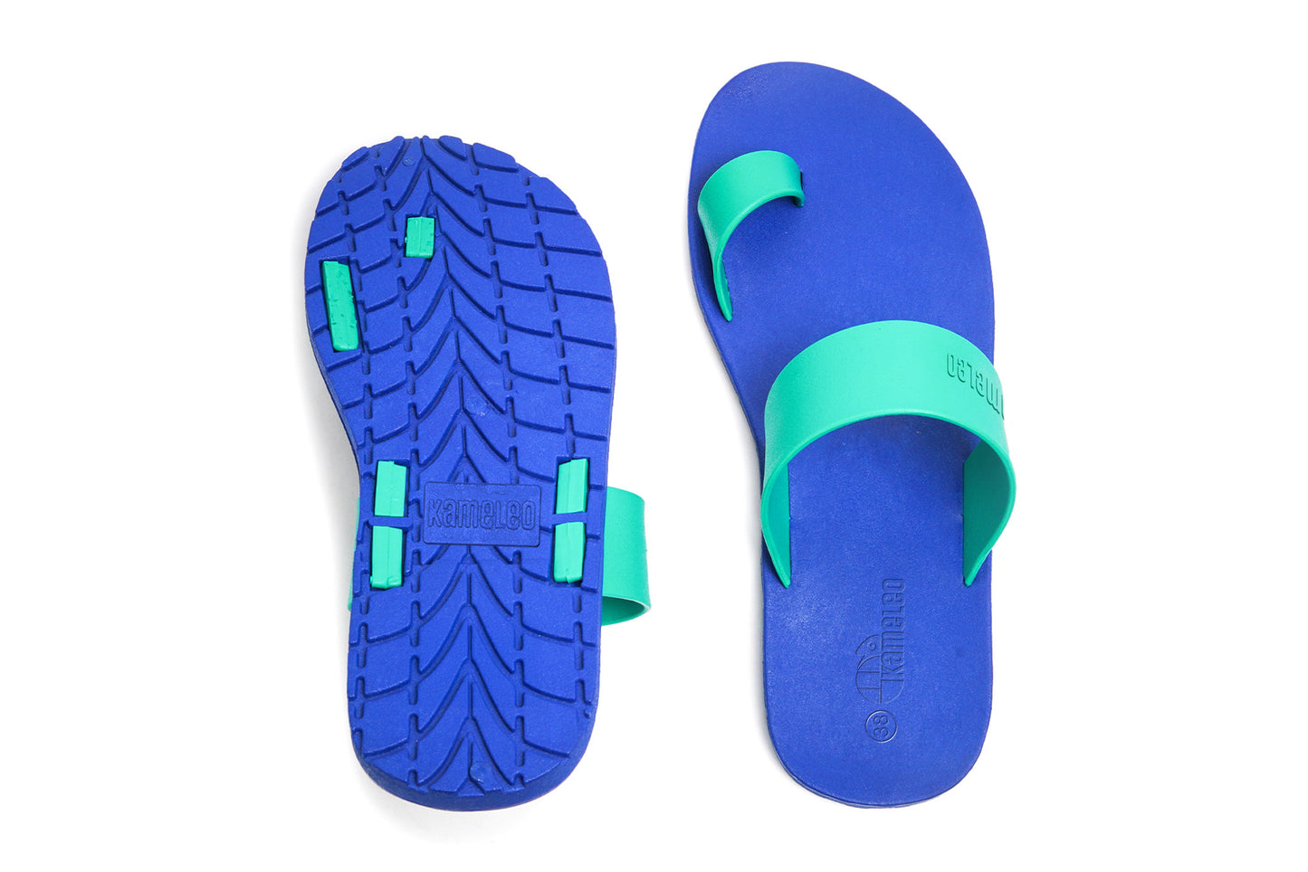Pop Thumb Blue Sole Green Strap