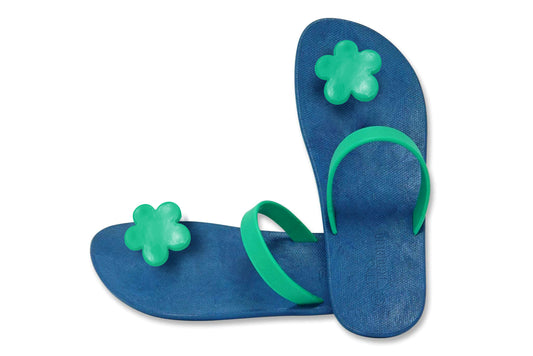 Poppi Flora Blue Sole Green Strap