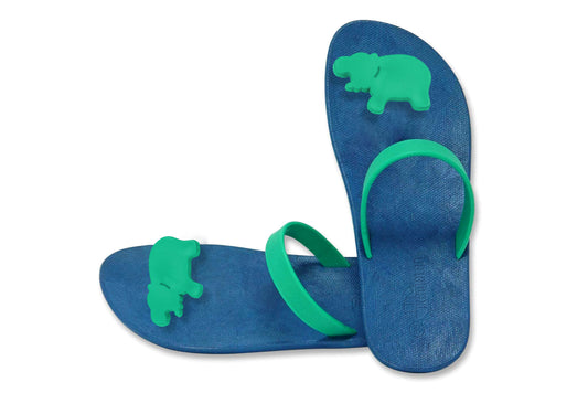 Poppi Hippo Blue Sole Green Strap